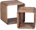WOHNLING Rechteckiger Kaffeetisch Braun 430 x 360 x 430 mm 2 St&uuml;ck 1258940