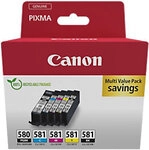 Canon CLI-581 Tintenpatrone 2078C007 Schwarz, Grau, Cyan, Magenta, Gelb 5 St&uuml;ck