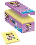 Post-it Super Sticky Notes Haftnotizen 76 x 76 mm Gelb 90 Blatt Vorteilspack 14