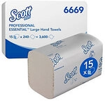 Scott Essential Papierhandt&uuml;cher Z-falz Wei&szlig; 1-lagig 6669 15 St&uuml;ck &agrave; 240 Blatt