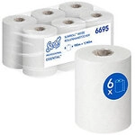 Scott Essential Papierhandt&uuml;cher Gerollt Wei&szlig; 1-lagig 1140 m 6695 6 Rollen &agrave; 190 m