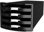 HAN Schubladen-Set PS (Polystyrol) Schwarz 4 Sch&uuml;be 28 x 36,7 x 23,5 cm DIN A4