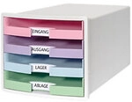 HAN IMPULS Schubladenbox PS (Polystyrol) Wei&szlig; 4 Sch&uuml;be 28 x 36,7 x 23,5 cm DIN A4