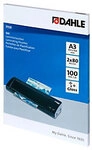 Dahle Laminierfolien DIN A3 Gl&auml;nzend 80 (2 x 80 Mikron) Transparent 100 H&uuml;llen