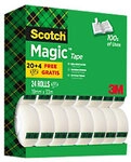 Scotch Klebeband Magic Transparent 66 mm (B) x 33 m (L) 24 St&uuml;ck 1244735