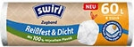Swirl Rei&szlig;fest & Dicht Abfalls&auml;cke 60 L Zugband Transparent Kunststoff 8 St&uuml;ck