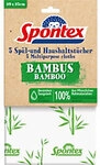 Spontex Bambus-Reinigungstuch 30 cm Gr&uuml;n, Wei&szlig; 5 St&uuml;ck 1265276