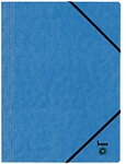 Bene Dreifl&uuml;gelmappe Vario DIN A4 Blau Karton mit Gummizug-Verschluss 24,5 x 32 cm