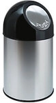V-PART Push-M&uuml;lleimer mit Druckdeckel Edelstahl 30 L 54 cm (H) Silber 1202292
