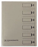 Bene Ordnungsmappe DIN A4 Grau Hartpappe (RC) 6-teilig 24,4 x 31,2 cm 83600-GU