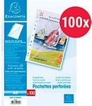Exacompta Prospekth&uuml;lle DIN A4 Glatt Transparent PP (Polypropylen) &Ouml;ffnung...