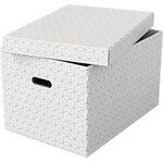 Esselte Home Aufbewahrungsbox 28286 Gro&szlig; 100 % recycelter Karton Wei&szlig; 355 x 510 x