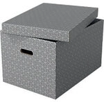 Esselte Home Aufbewahrungsbox 628287 Gro&szlig; 100 % recycelter Karton Grau 355 x 510 x