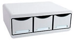 Exacompta Classic Schubladenbox Kunststoff Grau 3 Sch&uuml;be 35,5 x 27 x 13,5 cm 1063957