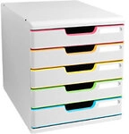 Exacompta Black Office Schubladenbox Kunststoff Mehrfarbig, Wei&szlig; 5 Sch&uuml;be 28,8 x 35