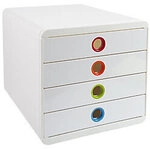 Exacompta Schubladenbox Pop-Box 314398D A4+ Wei&szlig;, farbig sortiert 27,8 x 34,7 x 26,7