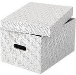 Esselte Home Aufbewahrungsbox 628282 Medium 100 % recycelter Karton Wei&szlig; 265 x 365 x