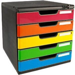 Exacompta Iderama Schubladenbox Kunststoff Mehrfarbig 5 Sch&uuml;be 28,8 x 35 x 32 cm DIN