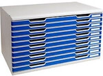 Exacompta Modulo Ablagesysteme Polystyrol Blau, Hellgrau 10 Sch&uuml;be 57,6 x 35 x 32 cm