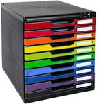 Exacompta Iderama Schubladenbox Kunststoff Mehrfarbig 10 Sch&uuml;be 28,8 x 35 x 32 cm