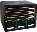 Exacompta Black Office Schubladenbox Kunststoff Mehrfarbig, Schwarz 6 Sch&uuml;be 35,5 x