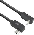 ACT USB-C-Kabel 0,5m auf-/abgewinkelte Anschl&uuml;sse USB 3.0 10 Gbit/s 60 W Schwarz