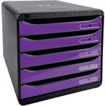 Exacompta Schubladenbox Big-Box Polystyrol Schwarz, Violett 27,8 x 34,7 x 27,1 cm