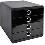 Exacompta Classic Schubladenbox Kunststoff Schwarz, Silber 4 Sch&uuml;be 27,8 x 34,7 x