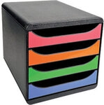 Exacompta Schubladenboxen DIN A4+ Mehrfarbig, Schwarz 27,8 x 34,7 x 26,7 cm 4883866