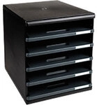 Exacompta ECOBlack Schubladenbox Kunststoff Dunkelgrau 5 Sch&uuml;be 28,8 x 35 x 32 cm