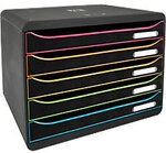 Exacompta Black Office Schubladenbox Kunststoff Mehrfarbig, Schwarz 5 Sch&uuml;be 35,5 x