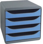 Exacompta Schubladenbox Big-Box DIN A4+ Mausgrau, Eisblau 24,7 x 32,4 x 4,2 cm