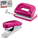 Novus NOVUS OFFICE Heftger&auml;t und Locher 020-1875 Halbstreifen 15 Blatt Pink...