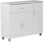 WOHNLING Sideboard Spanplatte 4 900 x 300 x 750 mm Wei&szlig; 1274264
