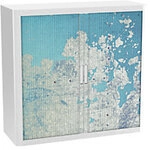 Paperflow Rollladenschrank PP (Polypropylen) 2 Fachb&ouml;den abschlie&szlig;bar 1.100 x...