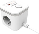 Fellowes Steckdosenw&uuml;rfel USB-A & USB-C 3-fach 2 m Wei&szlig; 1285836