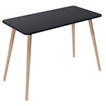 Paperflow Homeoffice-Schreibtisch Rechteckig Schwarz Buche Holzbeine 1.140 (B) x 600