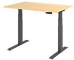 Hammerbacher VXDKB Elektrisch H&ouml;henverstellbar Sitz-Stehschreibtisch Ahorn...