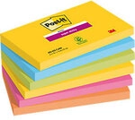 Post-it Carnival Super Sticky Haftnotizen 127 x 76 mm Farbig Sortiert Rechteckig 6