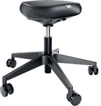 Leitz Ergo Sitzhocker 6578 Ergonomischer mit Rollen und Komfortsitz, Schwarz 1264789