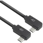 ACT USB-C-Kabel 2 m links-/rechtsgewinkelte Anschl&uuml;sse USB 3.0 10 Gbit/s 60W Schwarz