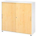 Hammerbacher Schrank Spanplatte 4 Fachb&ouml;den abschlie&szlig;bar Wei&szlig; 1148530