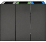 V-PART Papierkorb Verzinkter Stahl 60 L 33,5 (B) x 26,3 (T) x 70 (H) cm Grau...