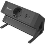 Fellowes Stromversorgung Schreibtisch USB-A & USB-C 1-fach 2 m Schwarz 1285843