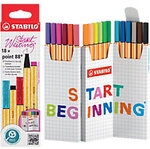 STABILO point 88 Fineliner Nadelspitze Farbig sortiert 8818/5 18 St&uuml;ck