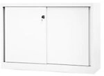 Bisley Schiebet&uuml;renschrank ECO, 1 Fachboden, 2 OH, Farbe verkehrswei&szlig;, H 839...