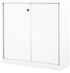 Bisley Schiebet&uuml;renschrank ECO, 2 Fachb&ouml;den, 3 OH, Farbe verkehrswei&szlig;, H...