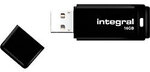 Integral USB 2.0-USB-Stick 16 GB Schwarz 1027516