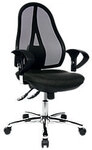 TOPSTAR B&uuml;rostuhl Synchronmechanismus Netzstoff H&ouml;henverstellbare Armlehne Grau,