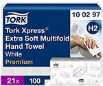 Tork Xpress Premium Papierhandt&uuml;cher H2 M-falz Wei&szlig; 2-lagig 100297 21 St&uuml;ck &agrave; 100